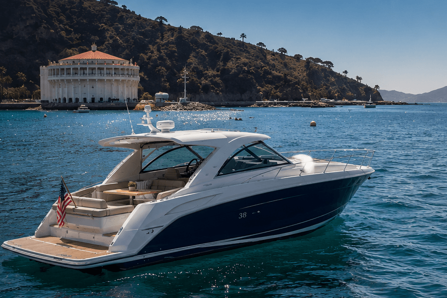 The boat · at anchor